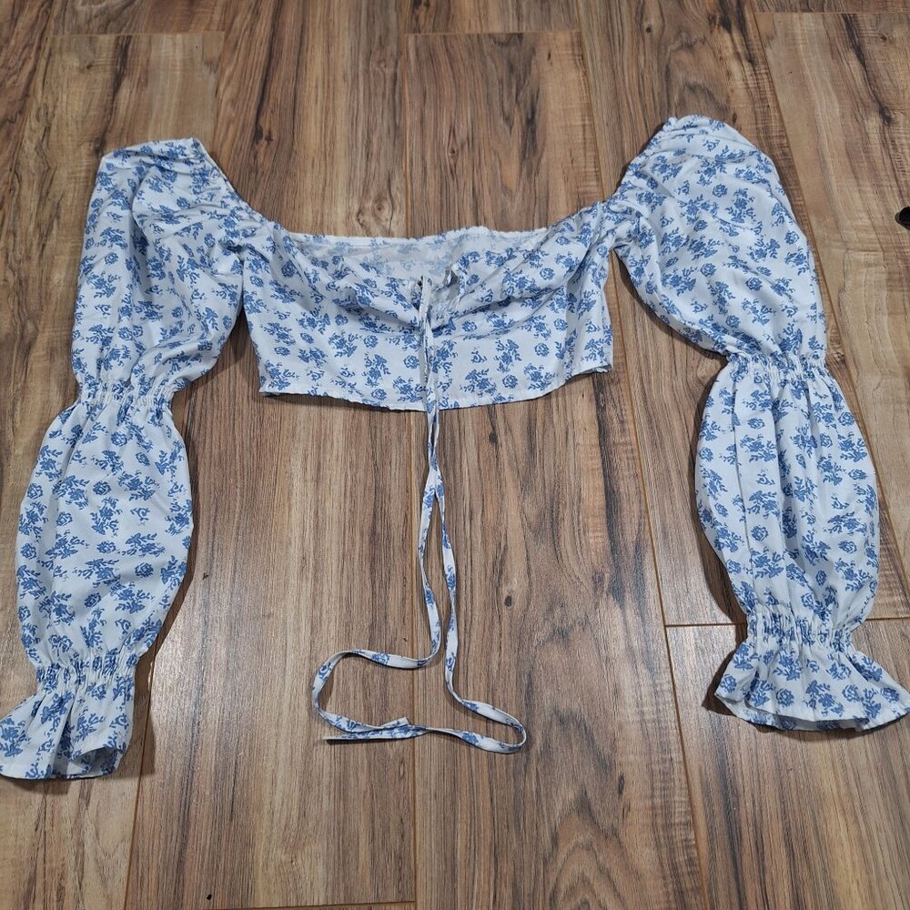 Milkmaid Puffy Sleeve Crop top festival boho hippie